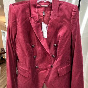 White House Black Market Cranberry Velvelt Blazer